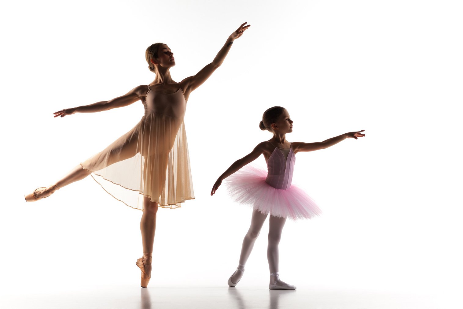 Little Ballerina Dancing with Personal Ballet Teacher 